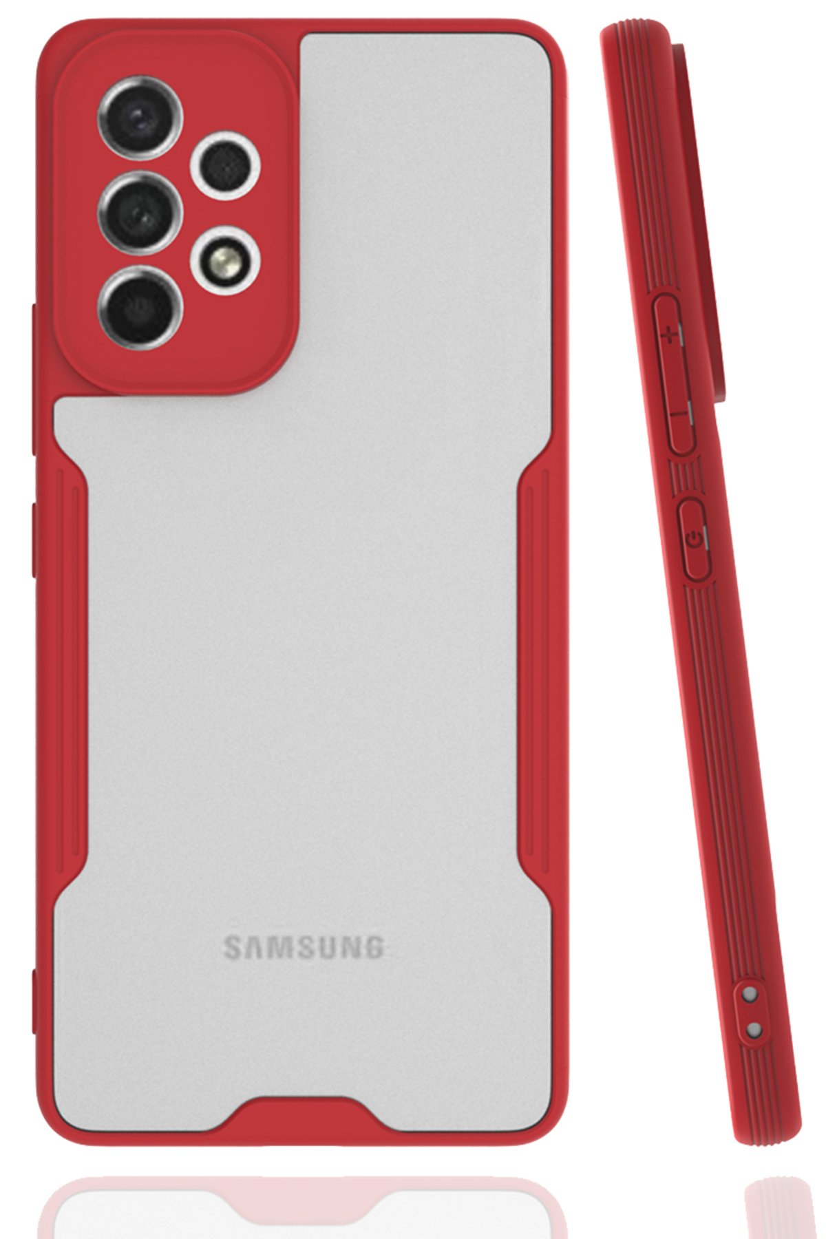 Newface Samsung Galaxy A33 5G Kılıf Montreal Yüzüklü Silikon Kapak - Sarı