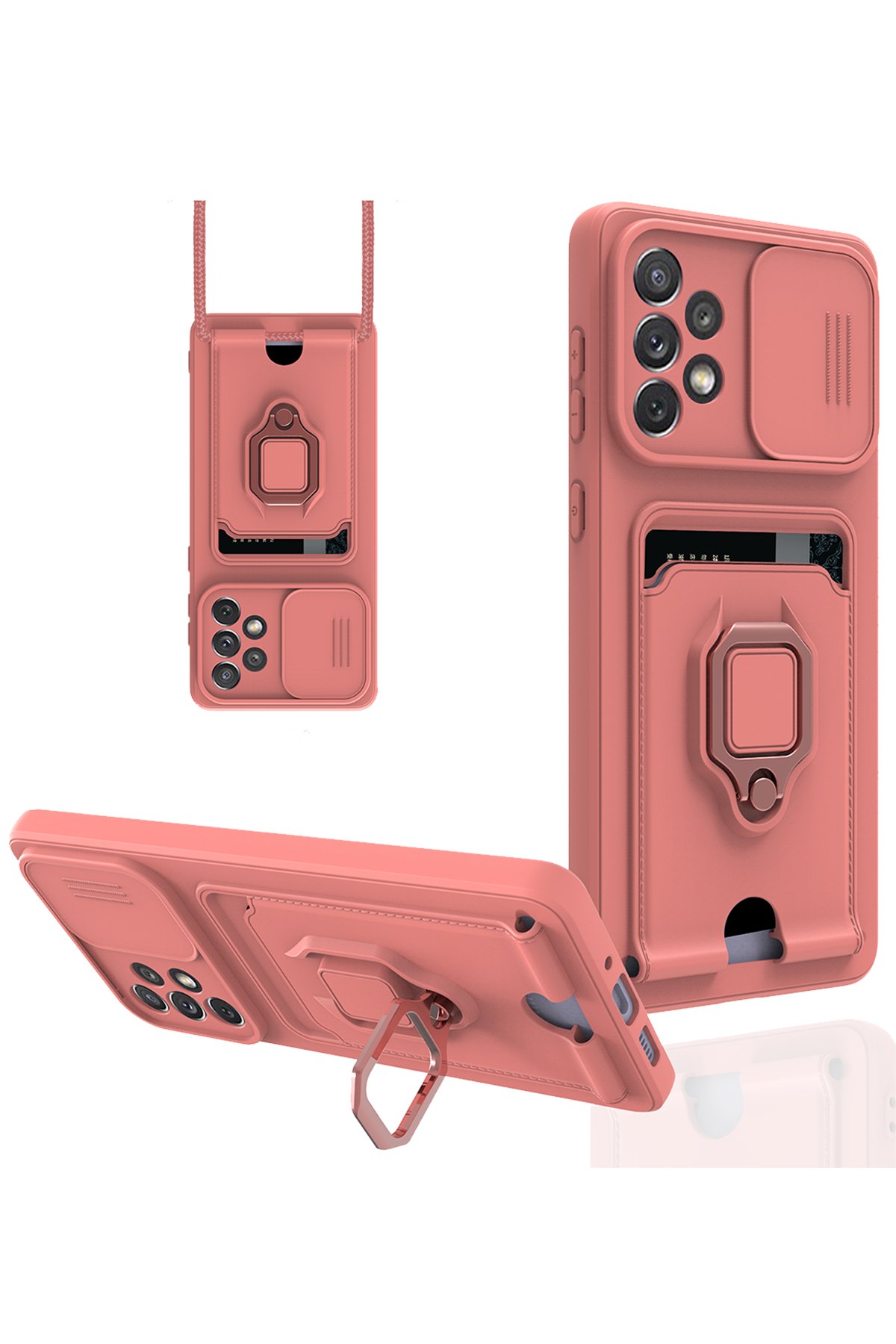 Newface Samsung Galaxy A33 5G Kılıf Montreal Yüzüklü Silikon Kapak - Sarı