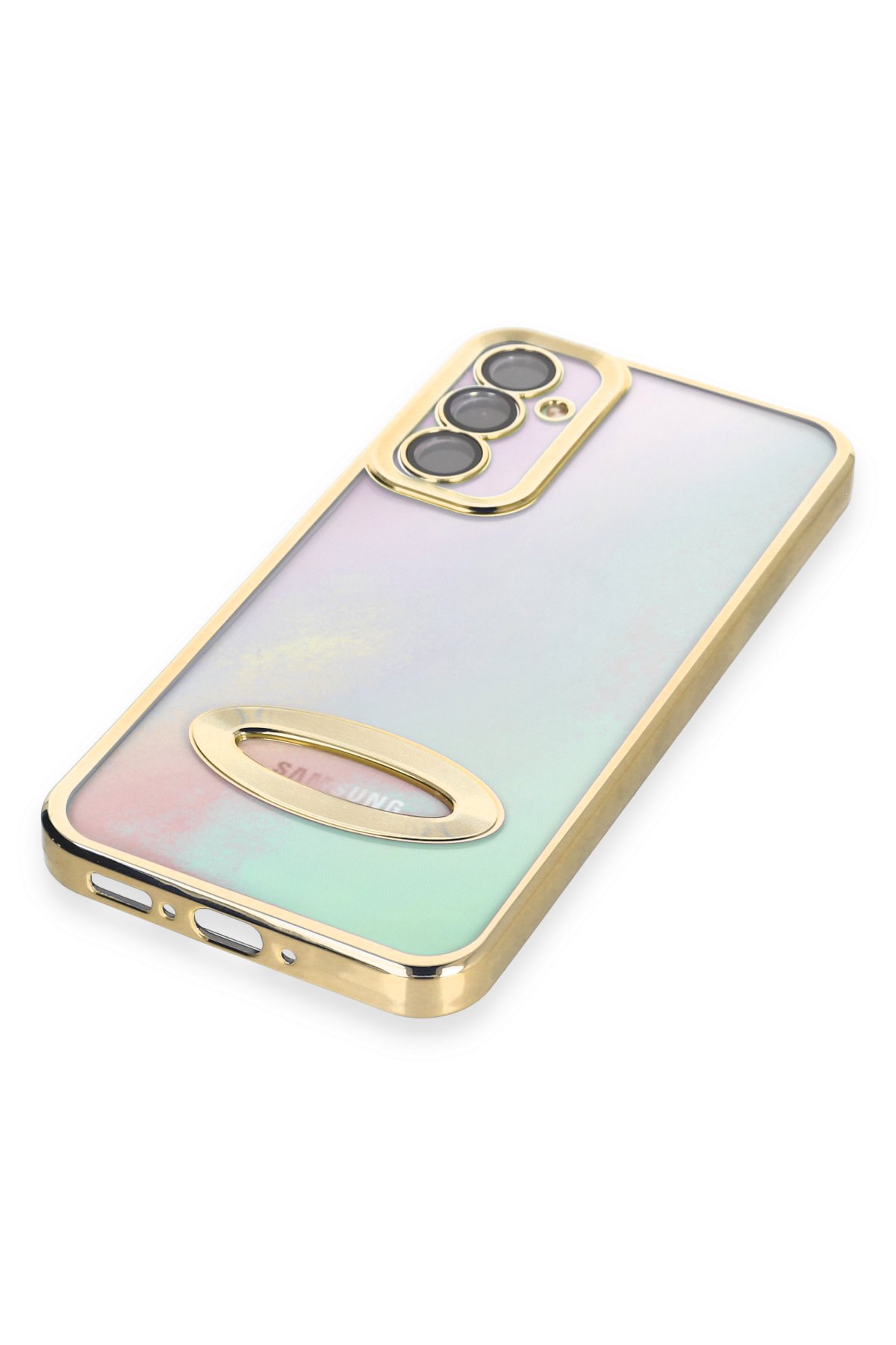 Newface Samsung Galaxy A34 5G Kılıf Joy Lens Standlı Kapak - Mor