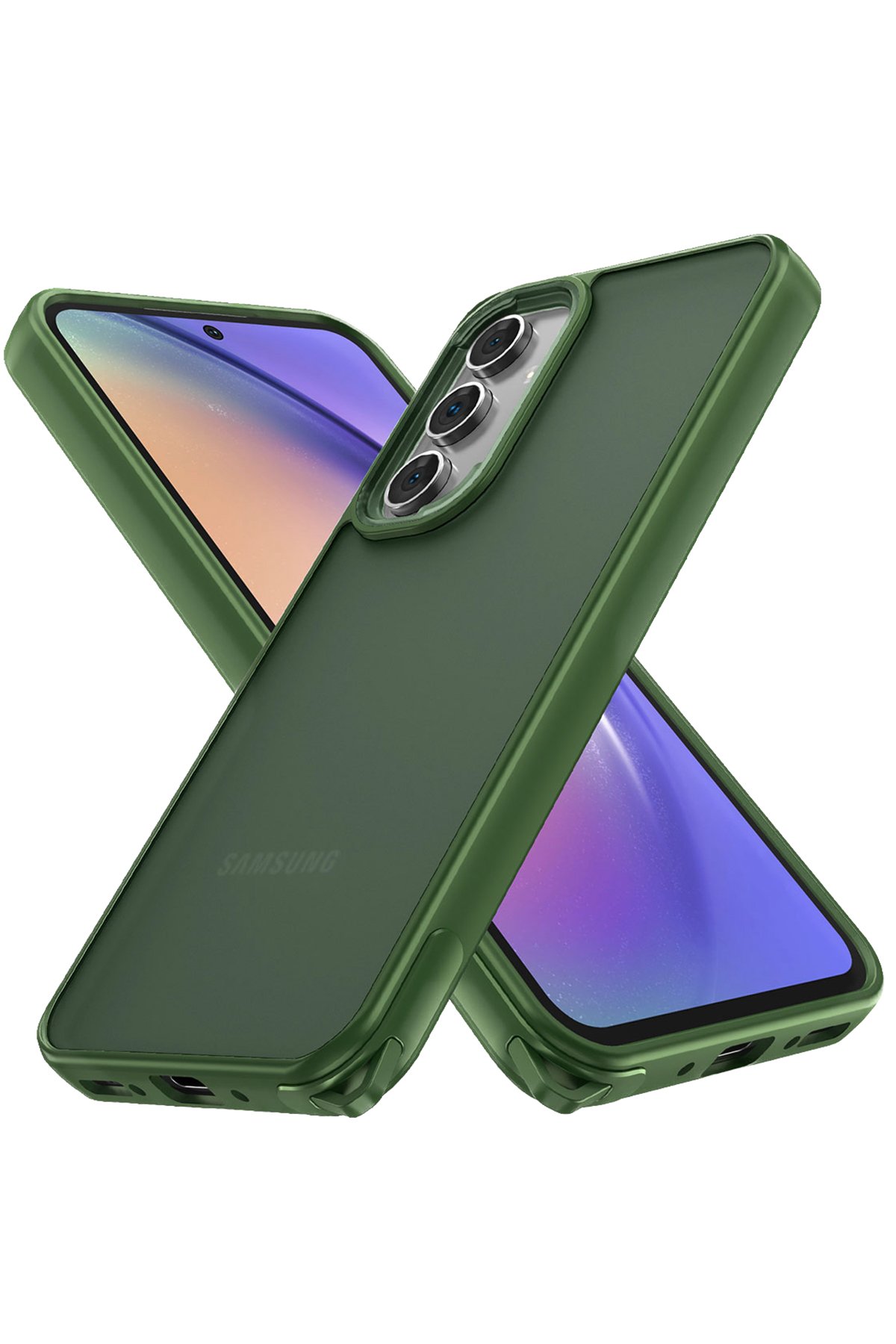Newface Samsung Galaxy A35 5G Kılıf Pars Lens Yüzüklü Silikon - Kırmızı
