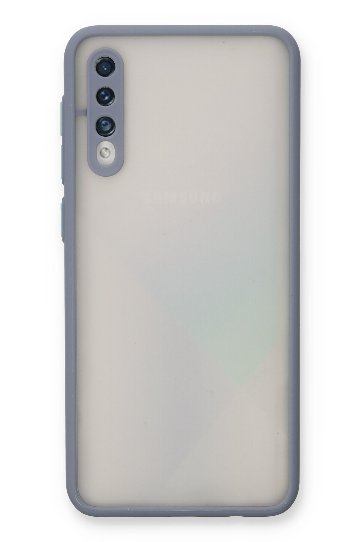 Newface Samsung Galaxy A50 Kılıf Lüx Çift Renkli Silikon - Mor