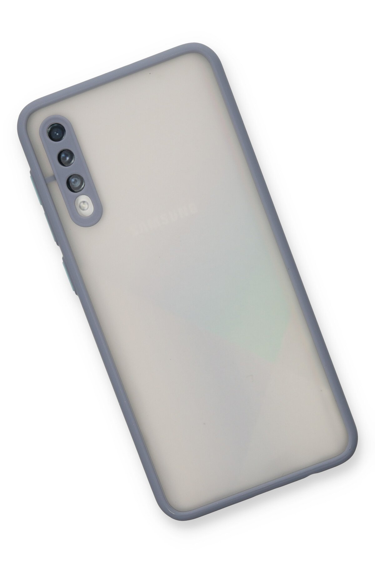 Newface Samsung Galaxy A50 Kılıf Lüx Çift Renkli Silikon - Mor