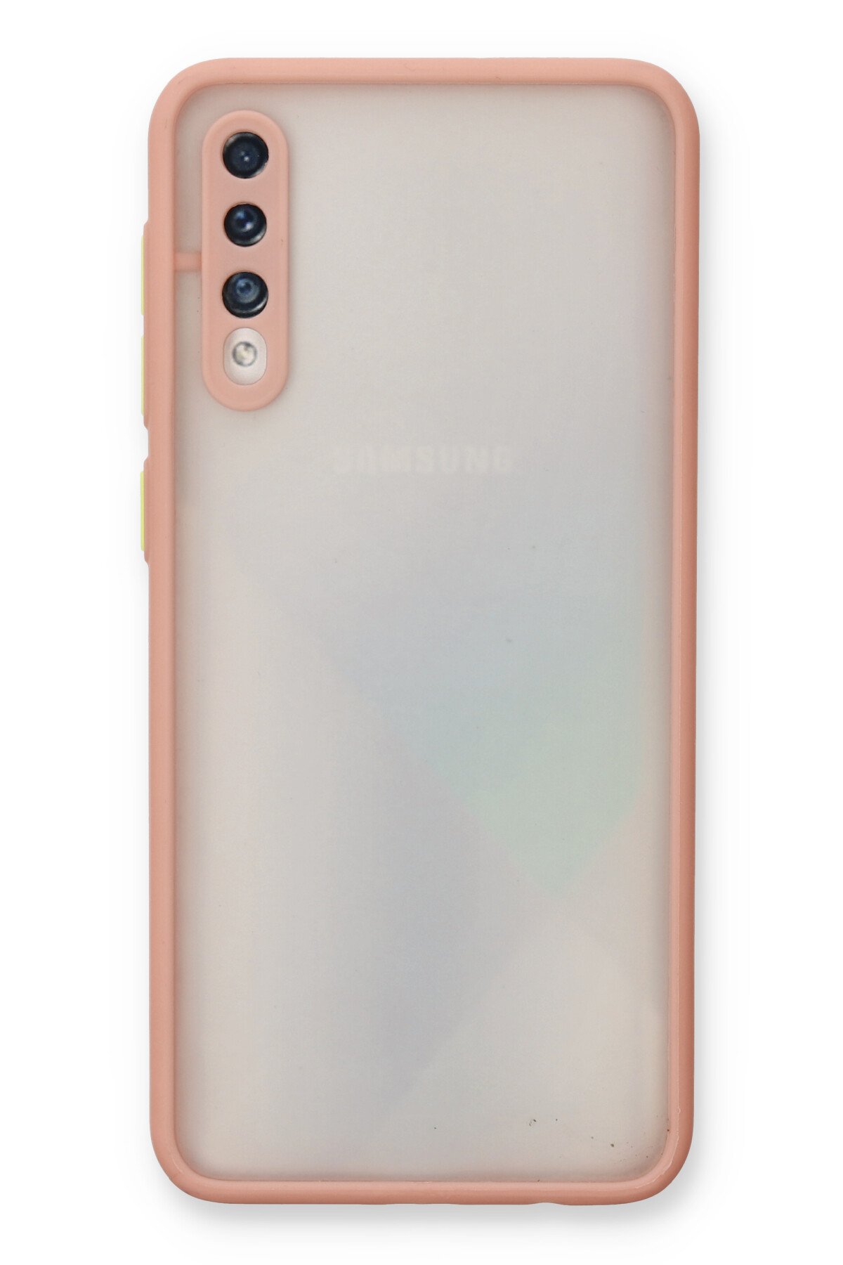 Newface Samsung Galaxy A50S Kılıf Nano içi Kadife Silikon - Turuncu