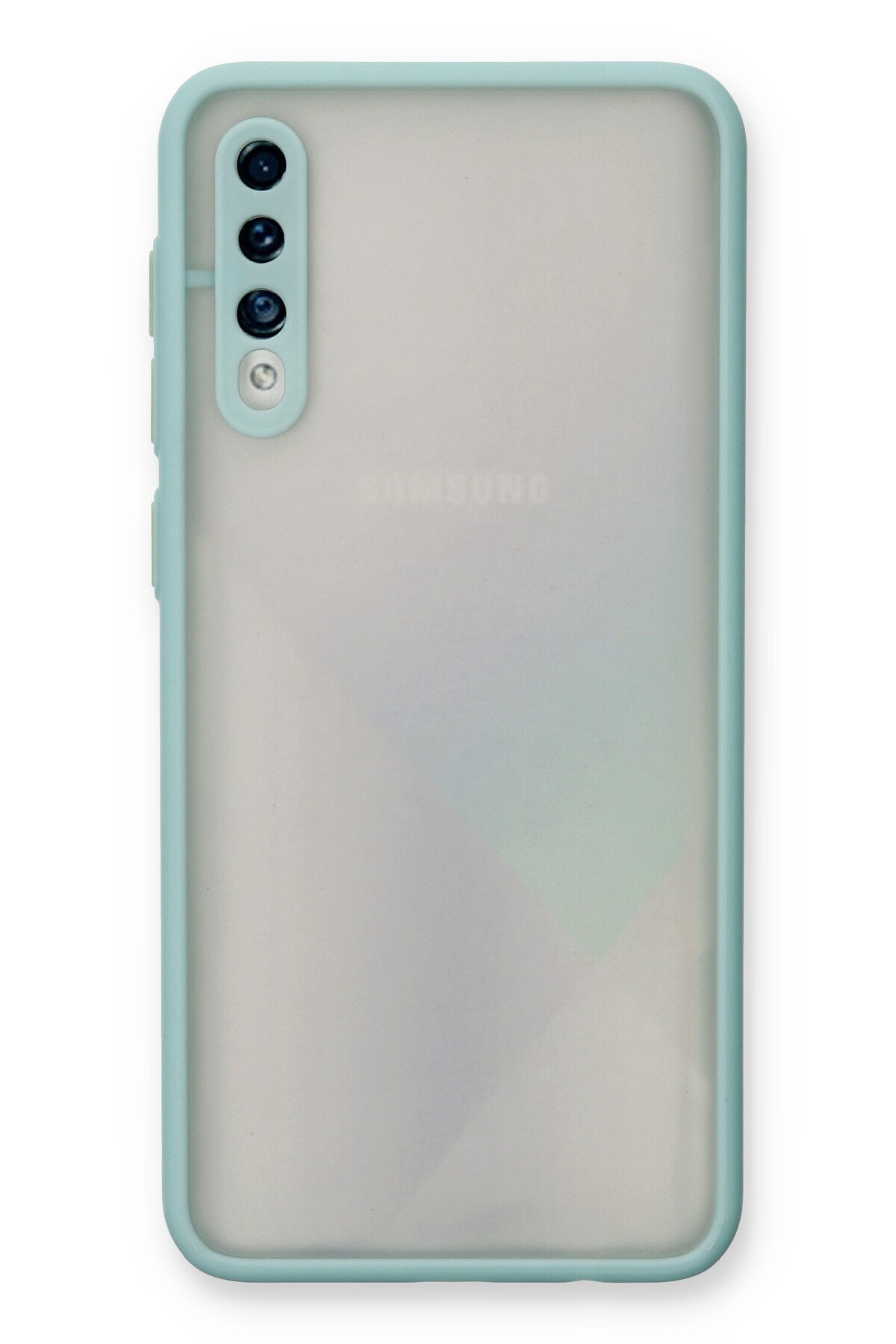 Newface Samsung Galaxy A50S Kılıf Nano içi Kadife  Silikon - Mavi