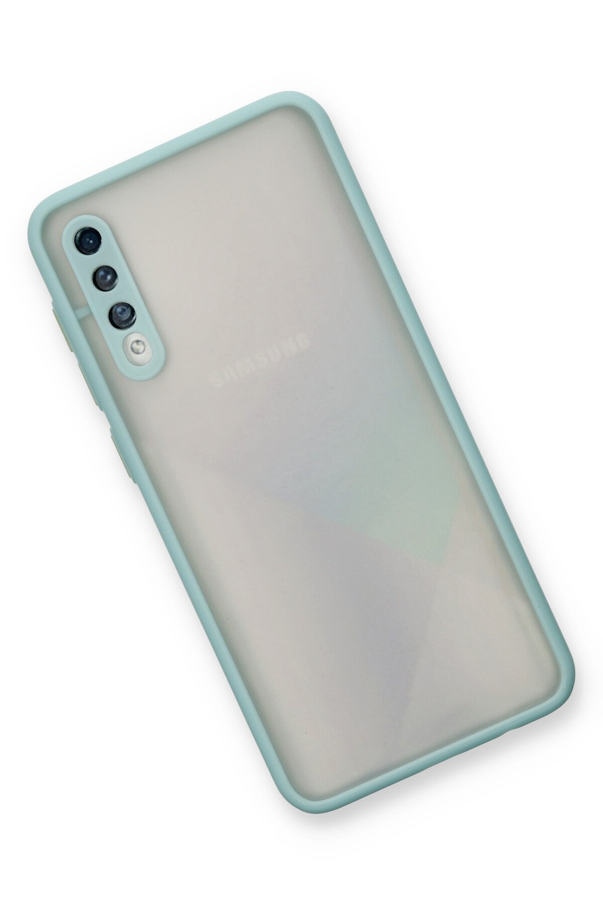 Newface Samsung Galaxy A50S Kılıf Nano içi Kadife  Silikon - Mavi