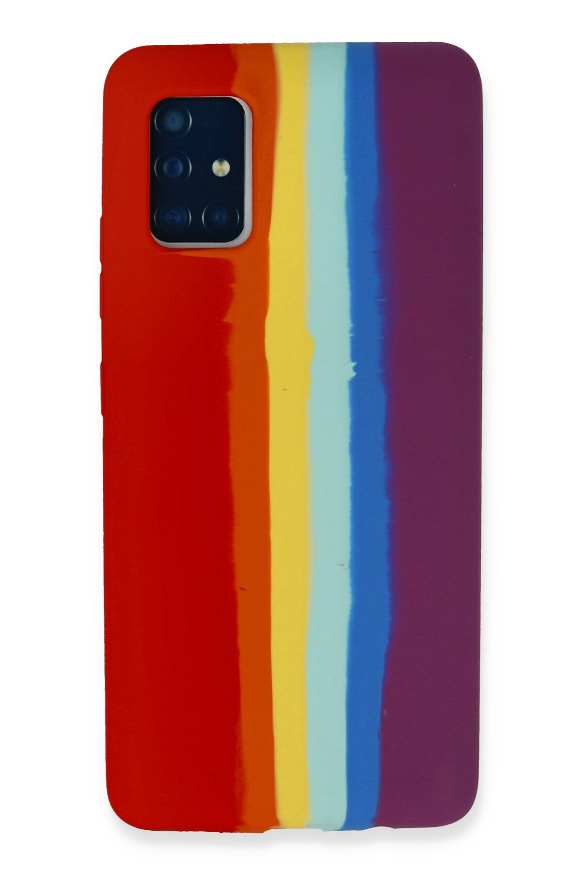 Newface Samsung Galaxy A51 Kılıf Miami Şeffaf Silikon  - Fuşya