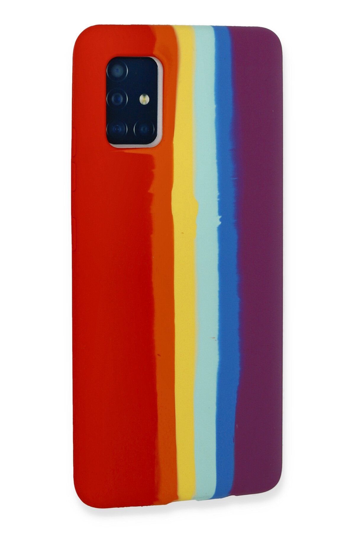 Newface Samsung Galaxy A51 Kılıf Miami Şeffaf Silikon  - Fuşya