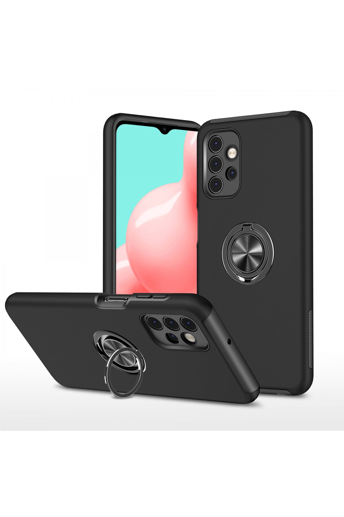 Newface Samsung Galaxy A52S Kılıf Sofya Yüzüklü Silikon Kapak - Yeşil
