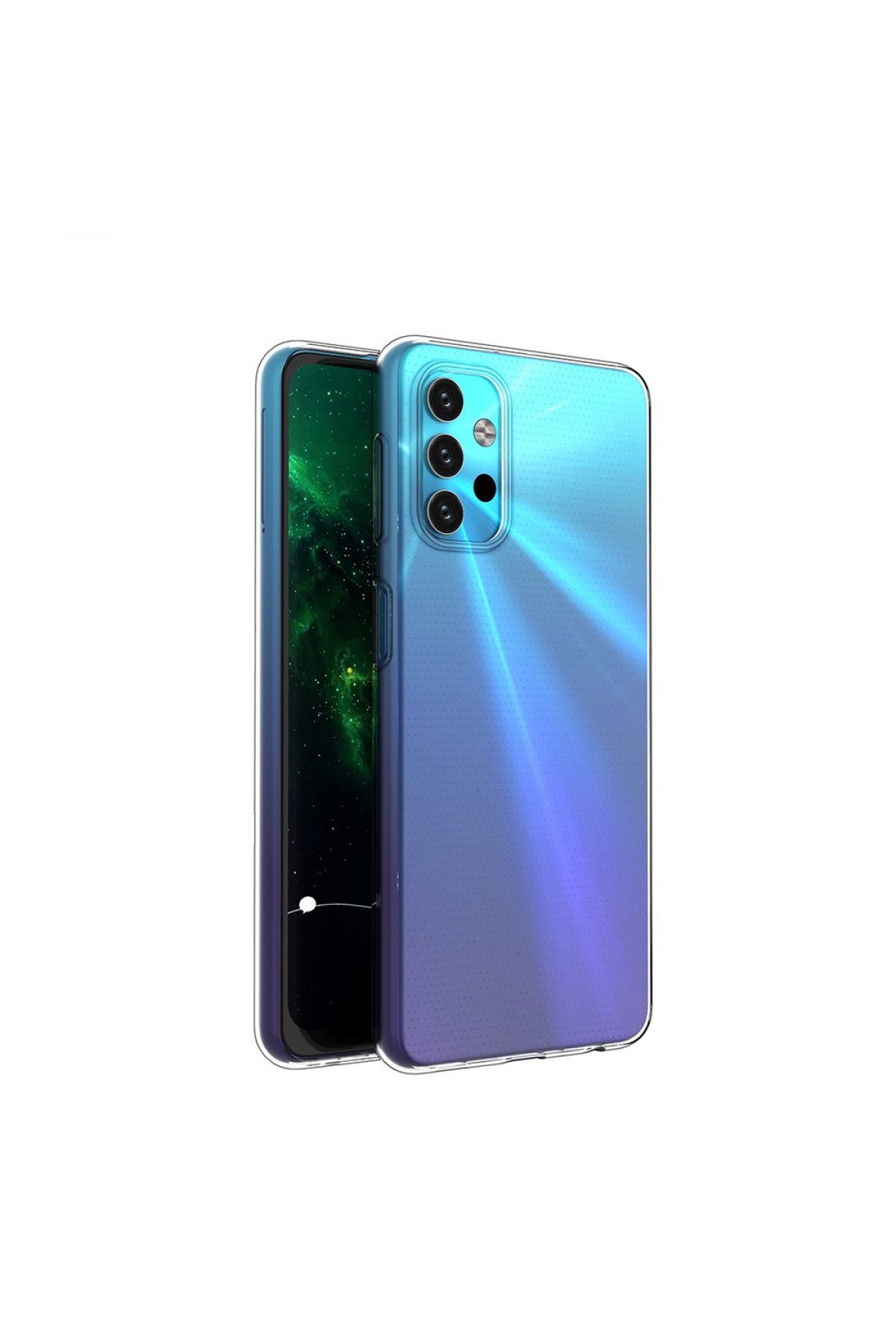 Newface Samsung Galaxy A52 Kılıf Miami Şeffaf Silikon - Lacivert