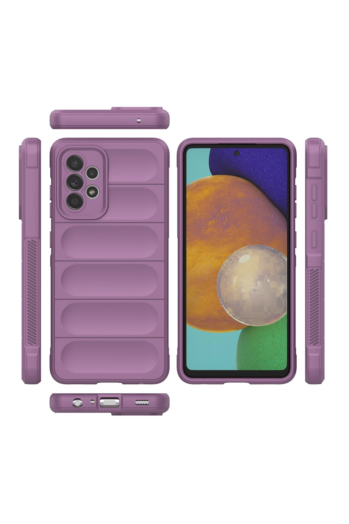 Newface Samsung Galaxy A52S Kılıf Miami Şeffaf Silikon - Lacivert