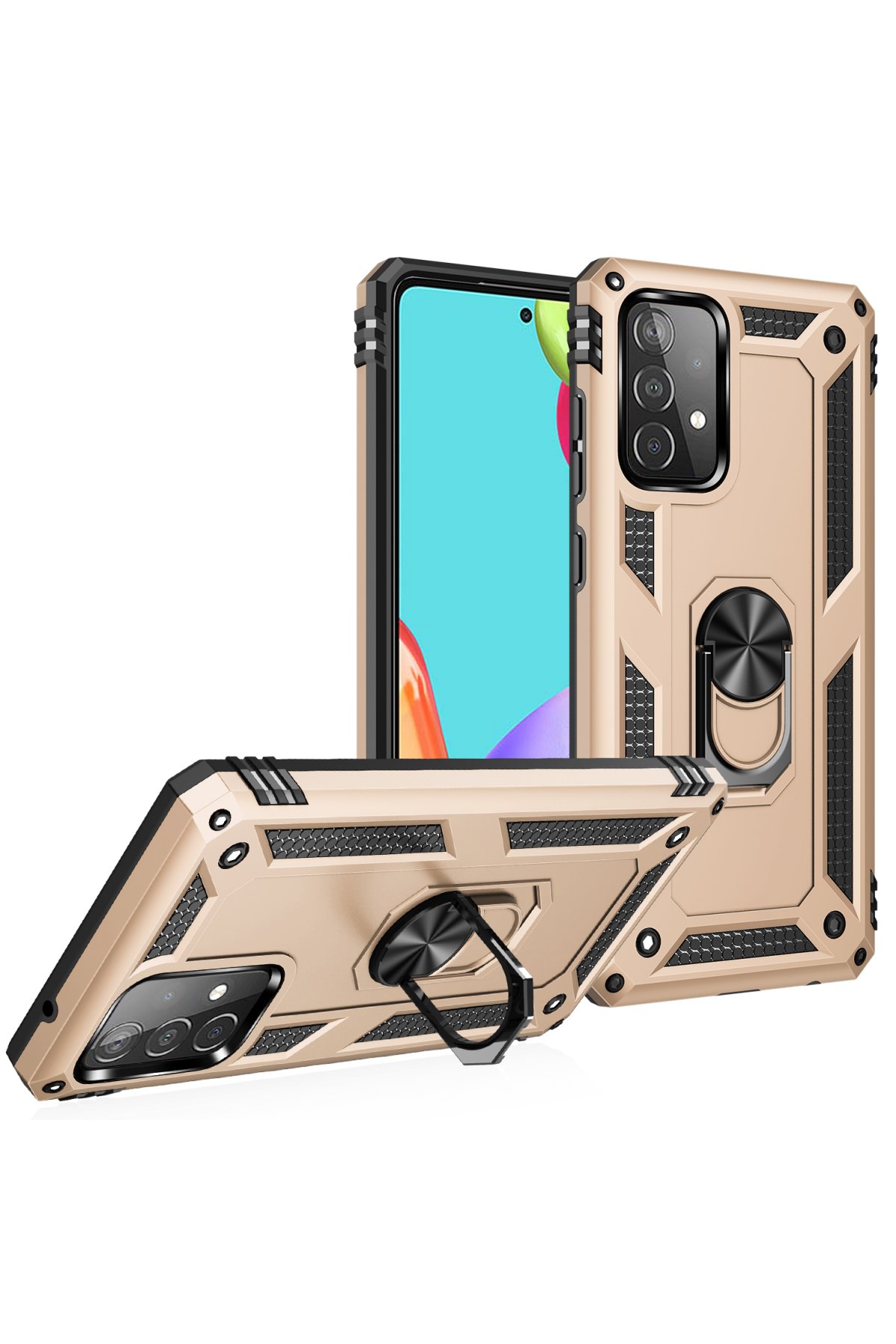 Newface Samsung Galaxy A52S Kılıf Lansman Glass Kapak - Pembe