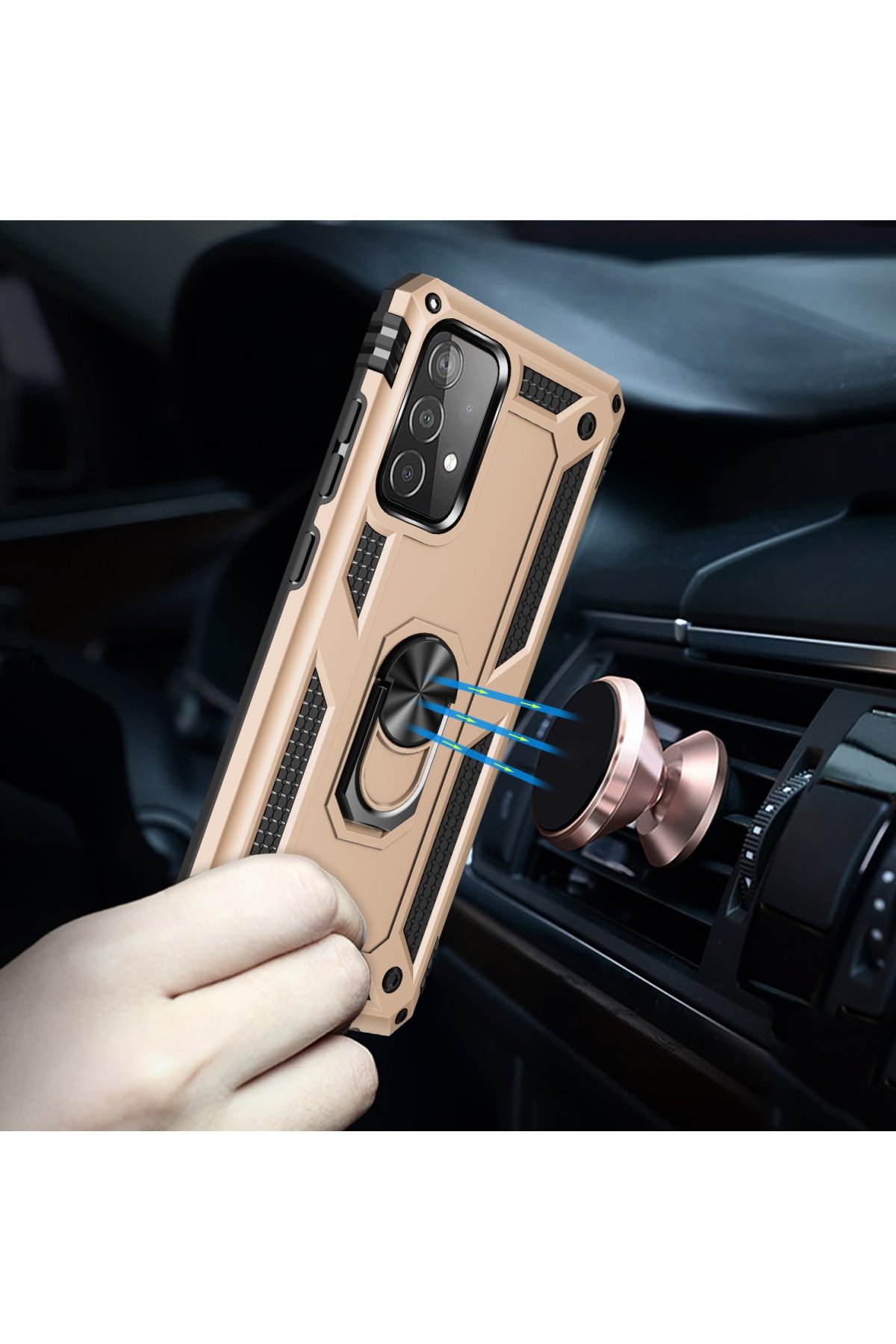 Newface Samsung Galaxy A52S Kılıf Lansman Glass Kapak - Pembe