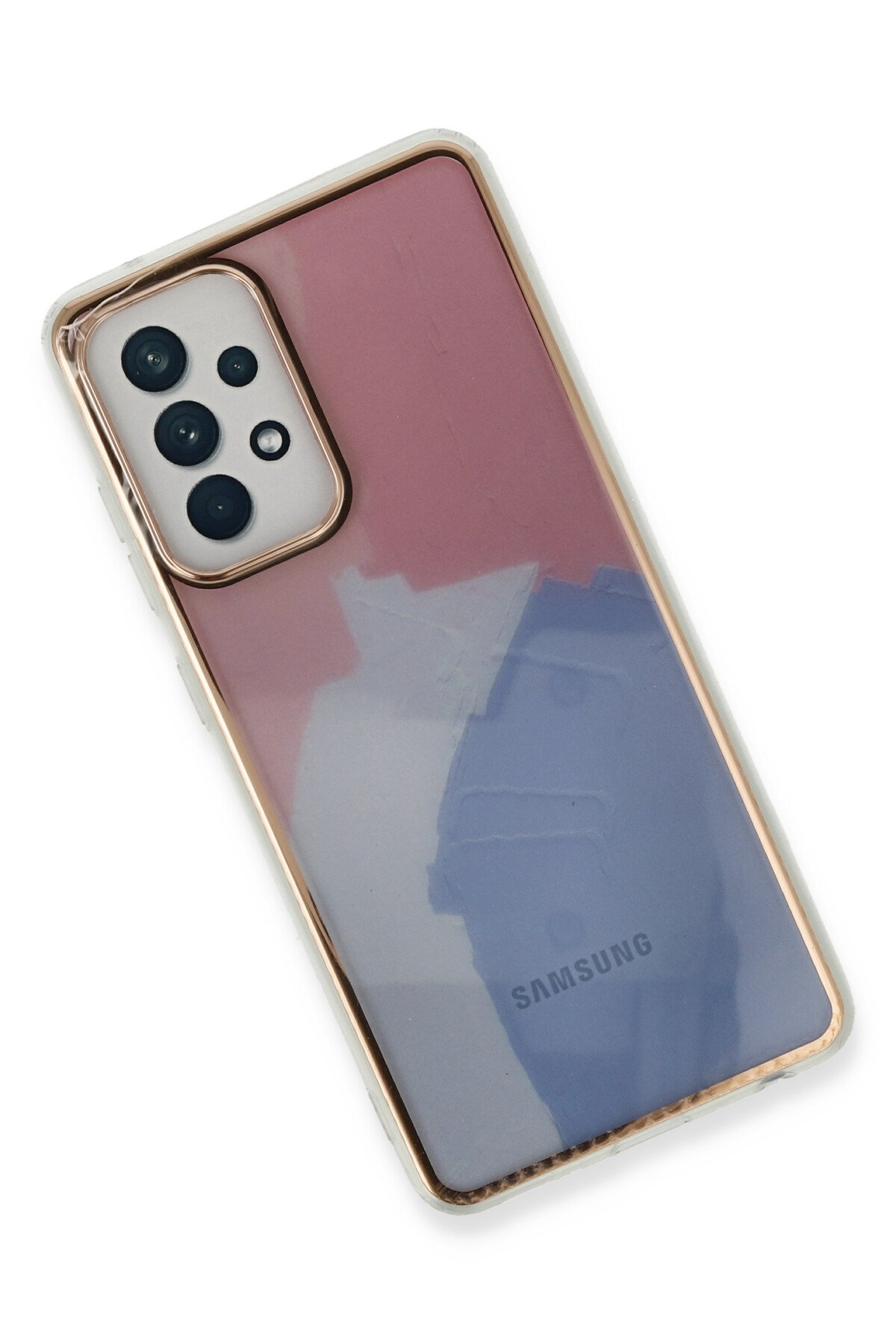 Newface Samsung Galaxy A52S Kılıf Pars Lens Yüzüklü Silikon - Gold