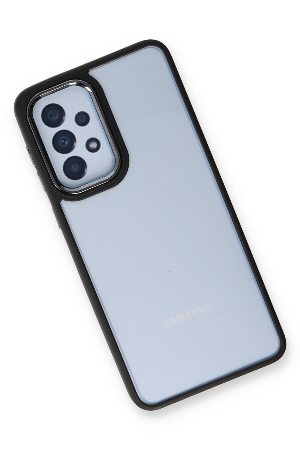 Newface Samsung Galaxy A53 5G Kılıf Montreal Yüzüklü Silikon Kapak - Buz Mavi