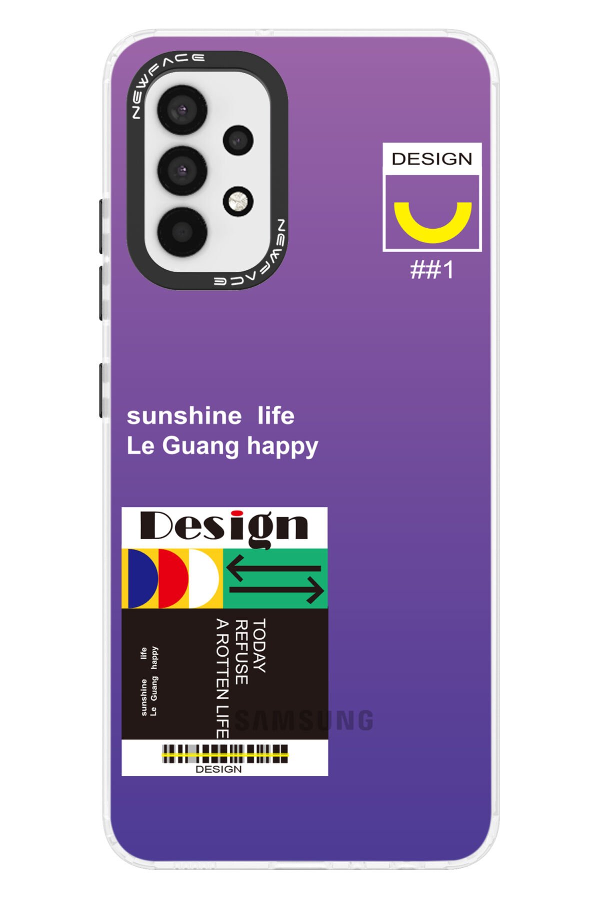 Newface Samsung Galaxy A53 5G Kılıf Glass Kapak - Mavi