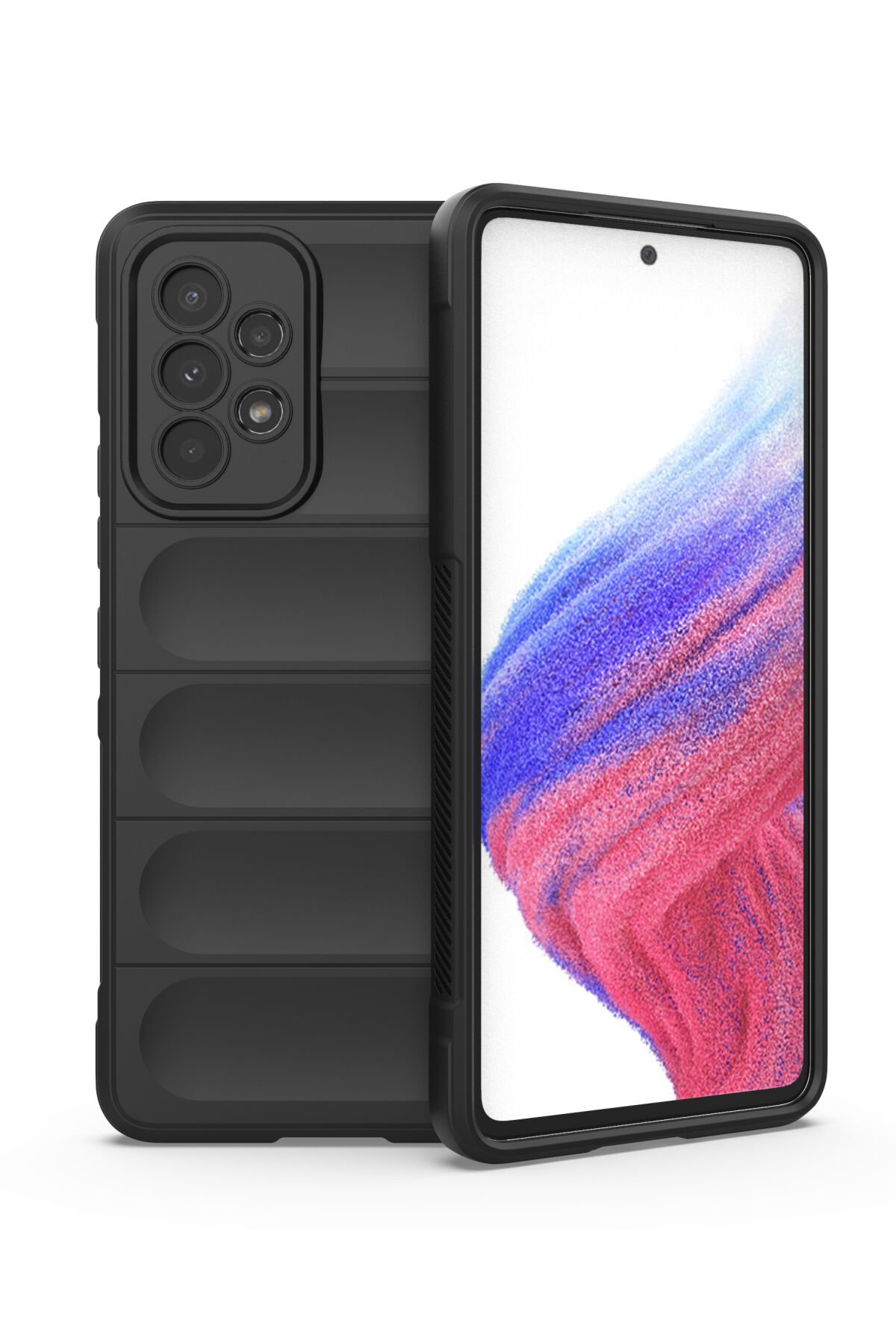 Newface Samsung Galaxy A53 5G Kılıf Sofya Yüzüklü Silikon Kapak - Gümüş