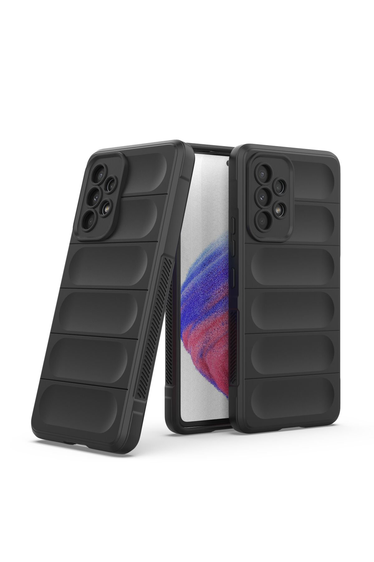 Newface Samsung Galaxy A53 5G Kılıf Sofya Yüzüklü Silikon Kapak - Gümüş