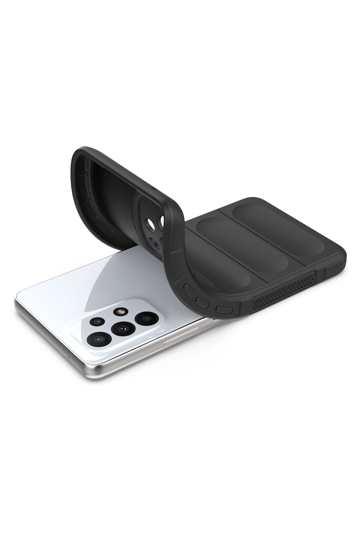 Newface Samsung Galaxy A53 5G Kılıf Sofya Yüzüklü Silikon Kapak - Gümüş