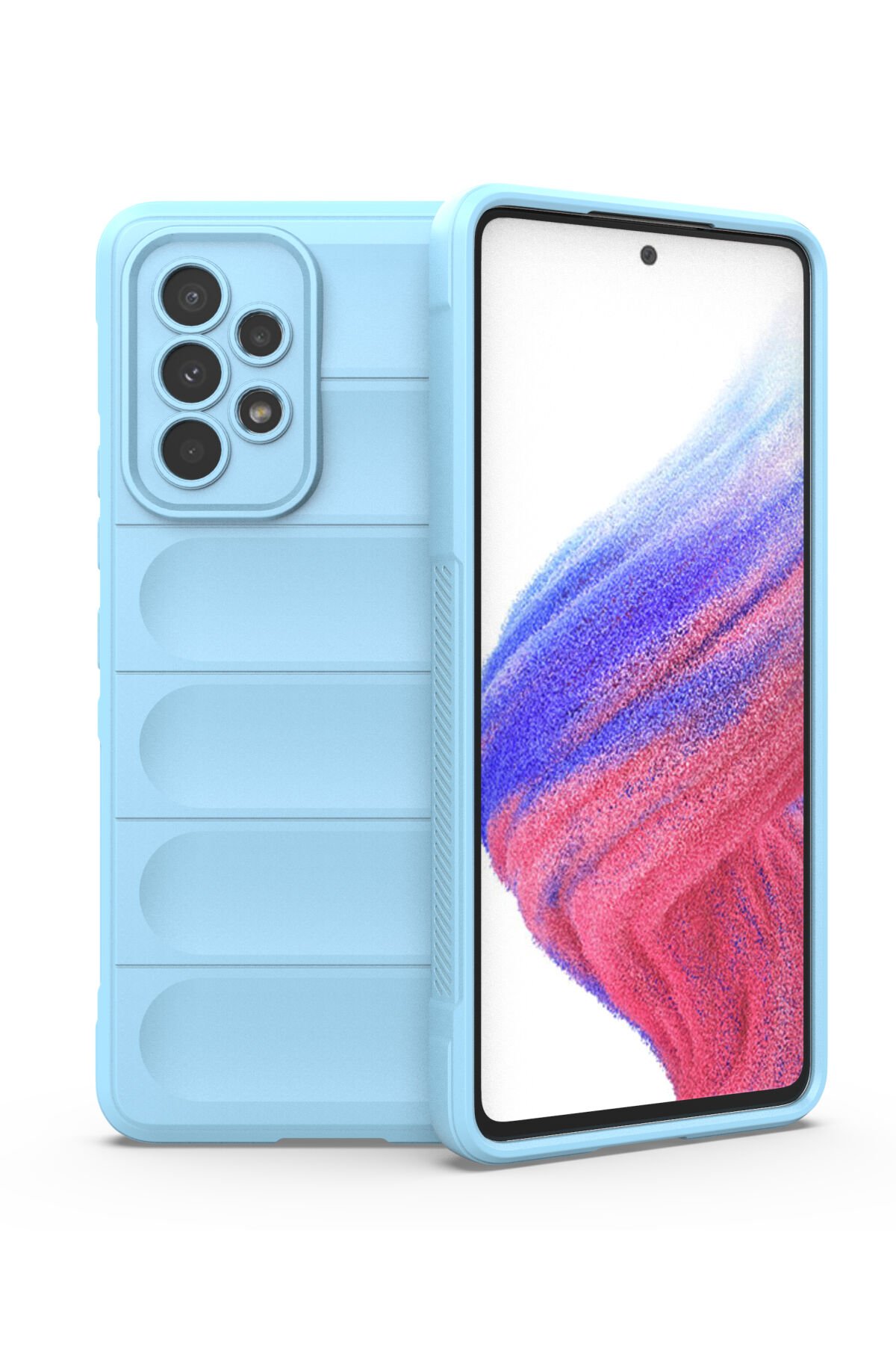 Newface Samsung Galaxy A53 5G Kılıf Mega Standlı Silikon - Kırmızı