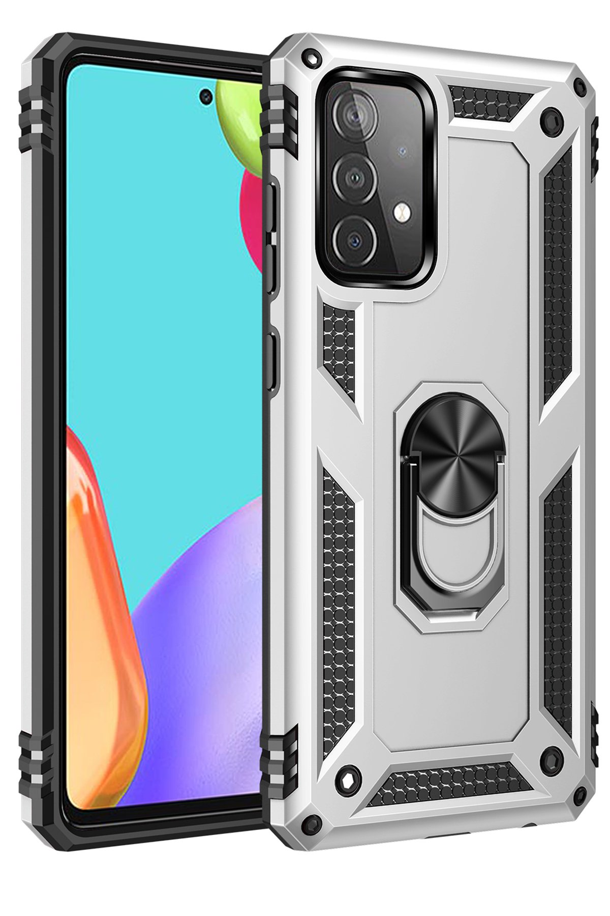 Newface Samsung Galaxy A53 5G Kılıf Sofya Yüzüklü Silikon Kapak - Yeşil