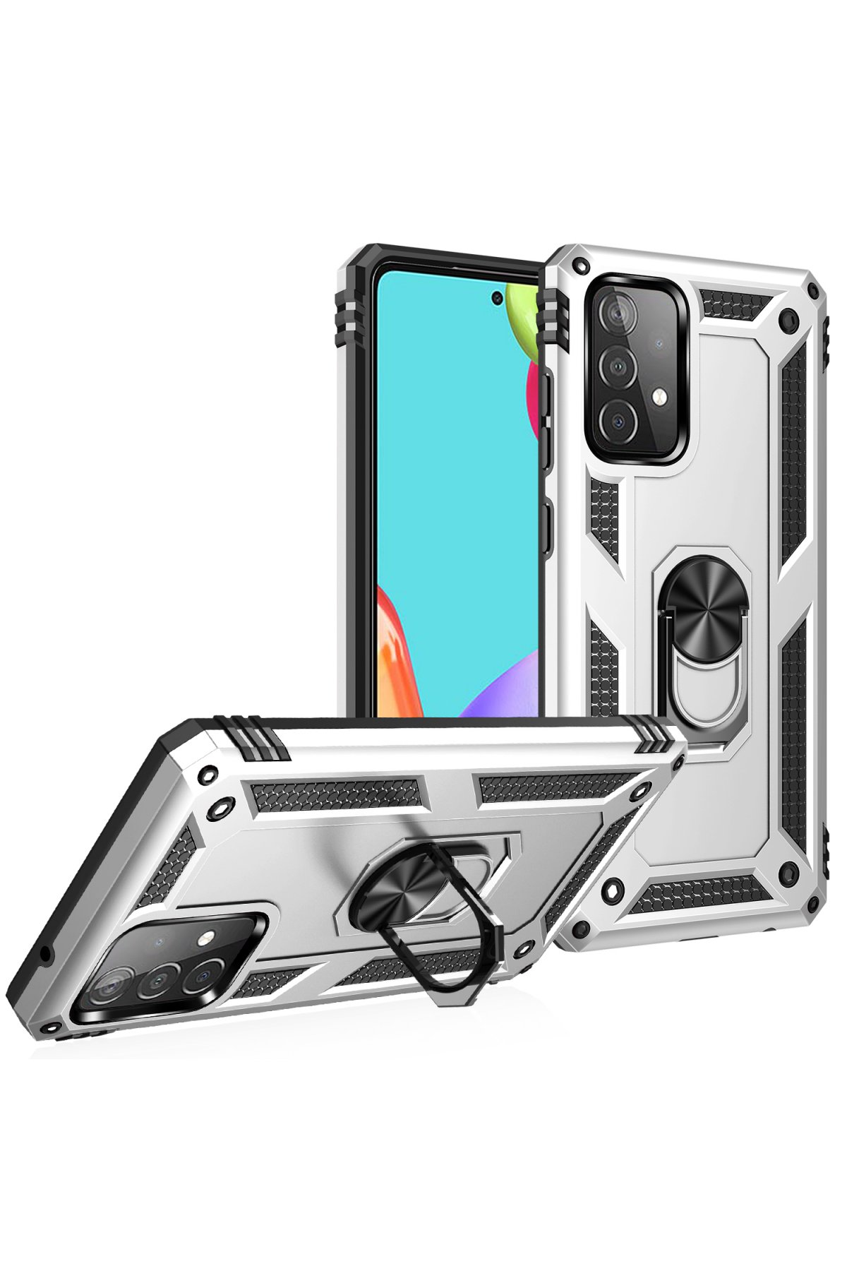 Newface Samsung Galaxy A53 5G Kılıf Sofya Yüzüklü Silikon Kapak - Yeşil