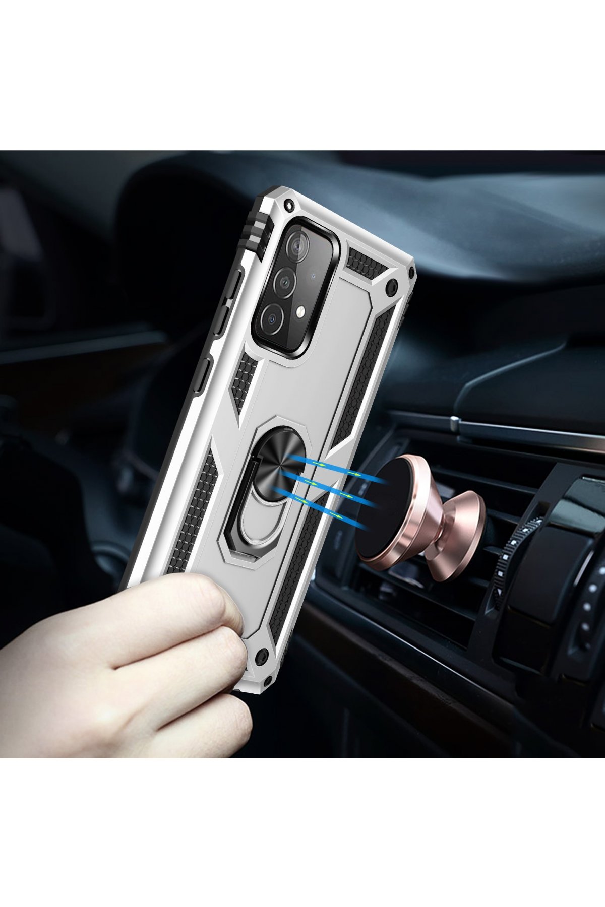 Newface Samsung Galaxy A53 5G Kılıf Sofya Yüzüklü Silikon Kapak - Yeşil