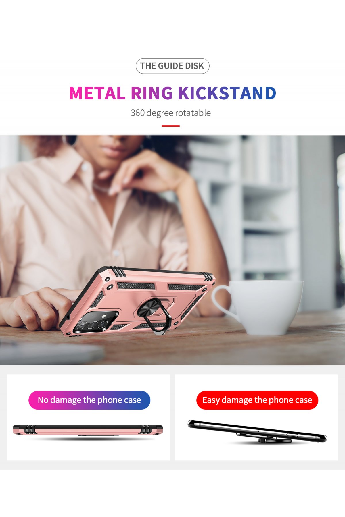 Newface Samsung Galaxy A53 5G Kılıf Pars Lens Yüzüklü Silikon - Kırmızı