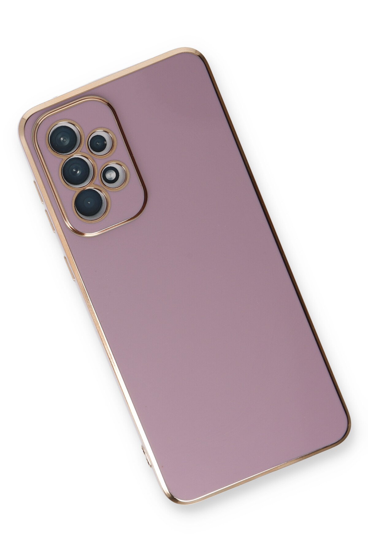 Newface Samsung Galaxy A53 5G Kılıf Pars Lens Yüzüklü Silikon - Gümüş
