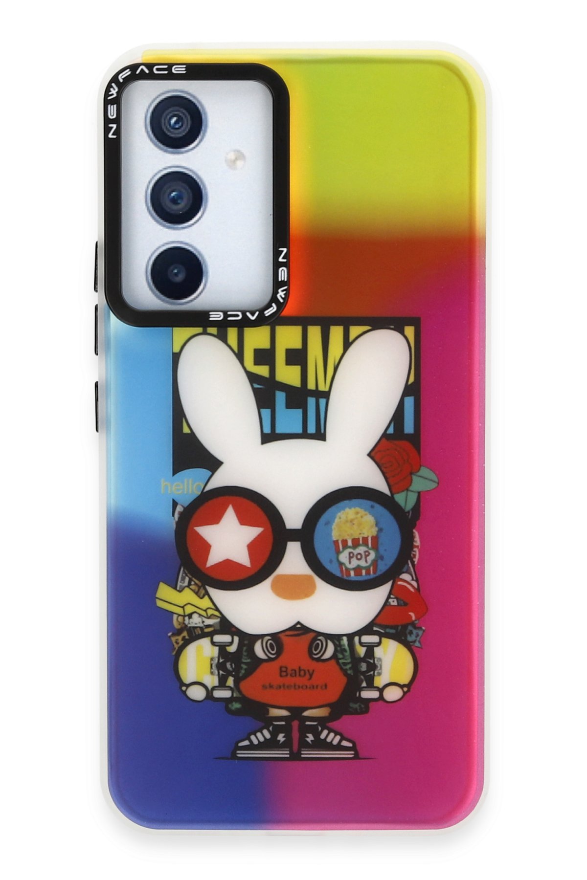 Newface Samsung Galaxy A54 5G Kılıf Montreal Yüzüklü Silikon Kapak - Sarı