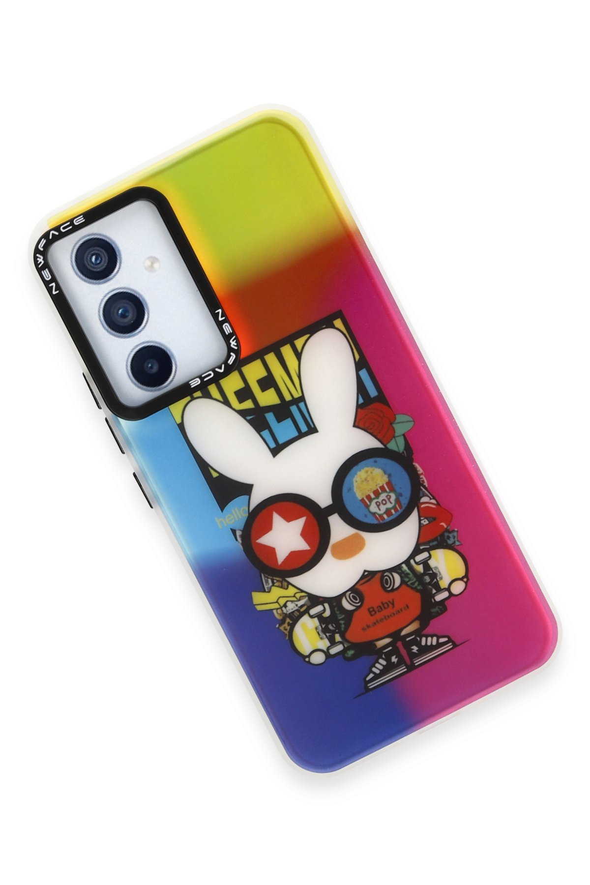 Newface Samsung Galaxy A54 5G Kılıf Montreal Yüzüklü Silikon Kapak - Sarı