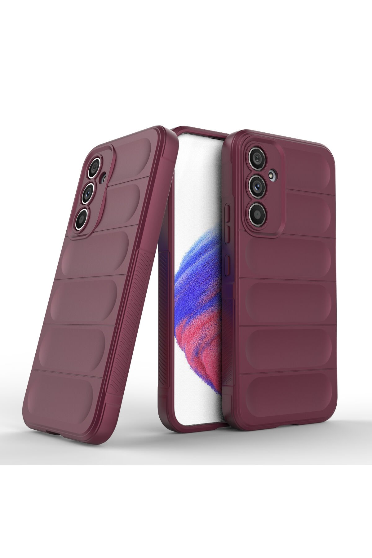 Newface Samsung Galaxy A54 5G Kılıf Joy Lens Standlı Kapak - Kırmızı
