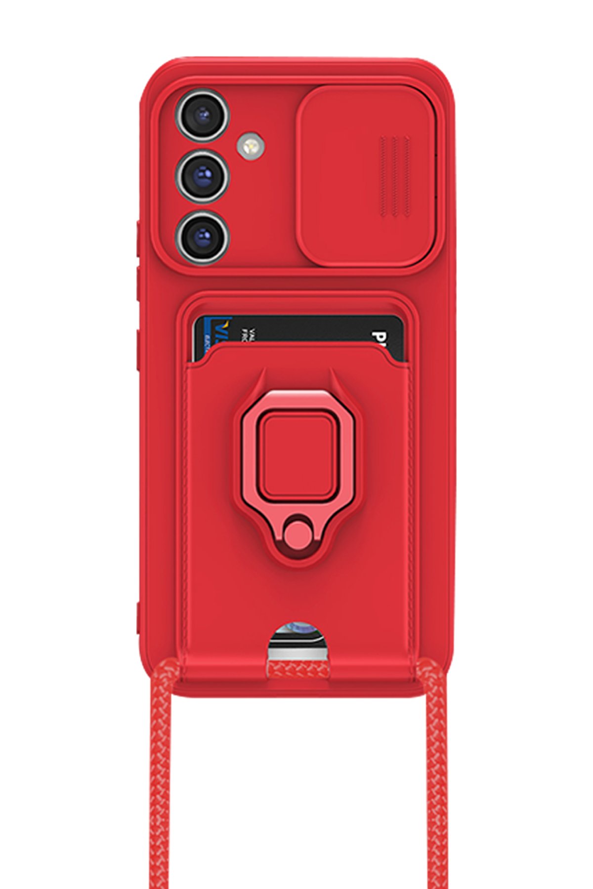 Newface Samsung Galaxy A54 5G Kılıf Montreal Yüzüklü Silikon Kapak - Siyah