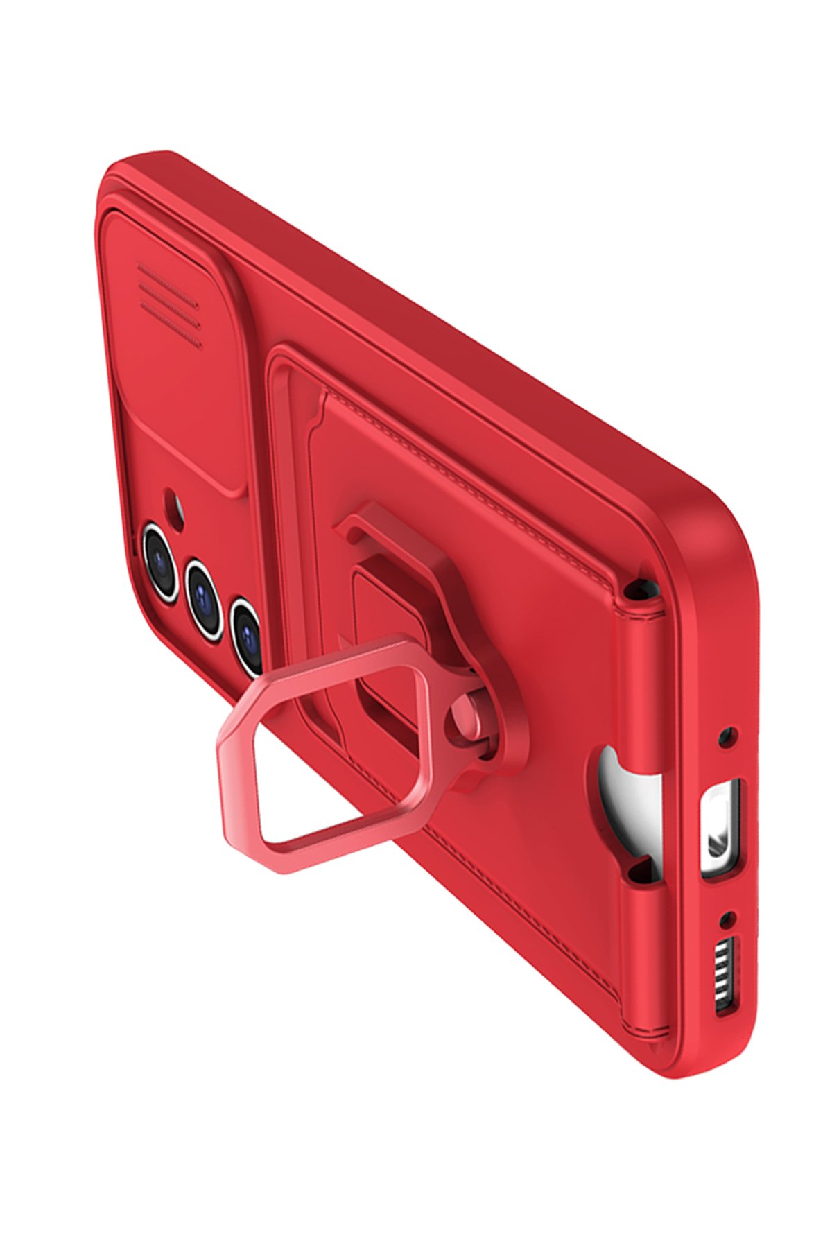 Newface Samsung Galaxy A54 5G Kılıf Montreal Yüzüklü Silikon Kapak - Siyah