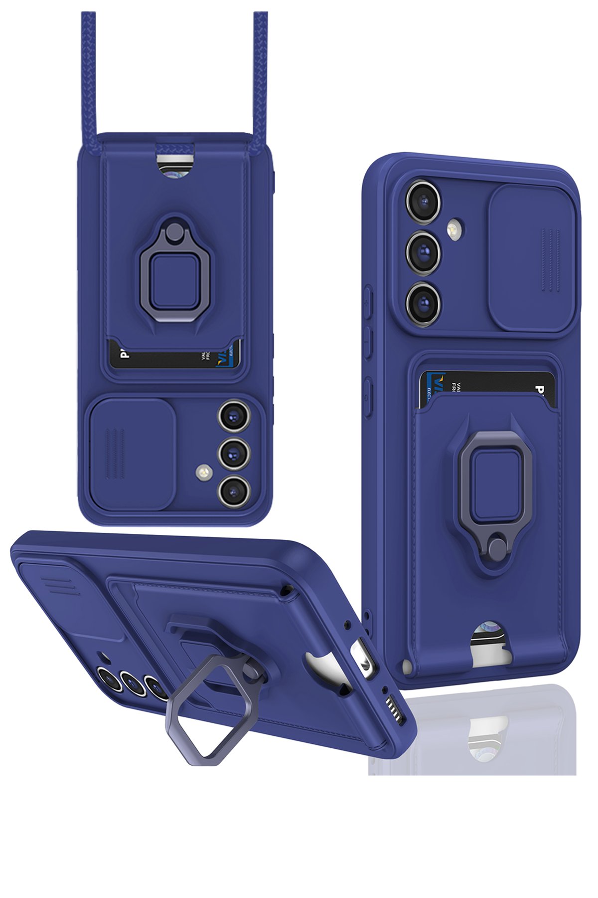 Newface Samsung Galaxy A54 5G Kılıf Pars Lens Yüzüklü Silikon - Gold