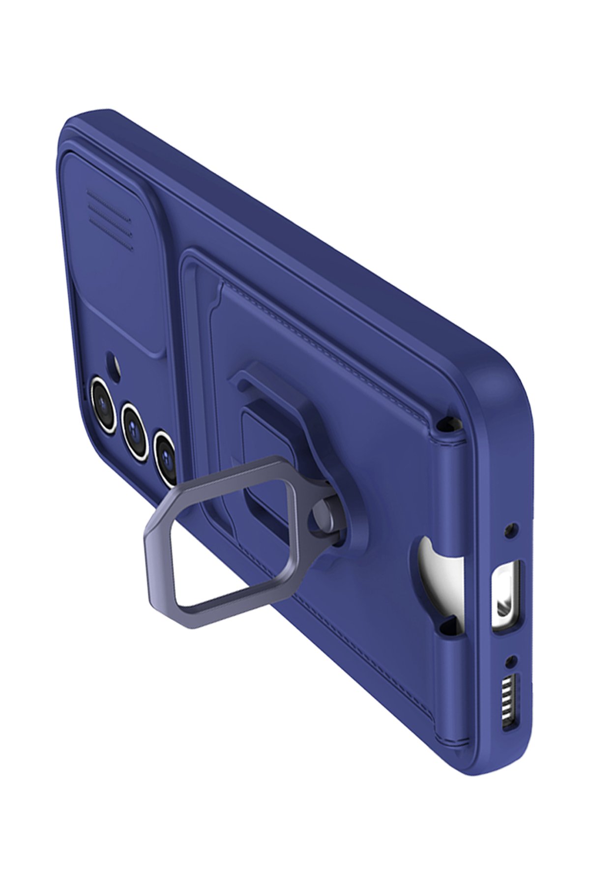 Newface Samsung Galaxy A54 5G Kılıf Pars Lens Yüzüklü Silikon - Gold