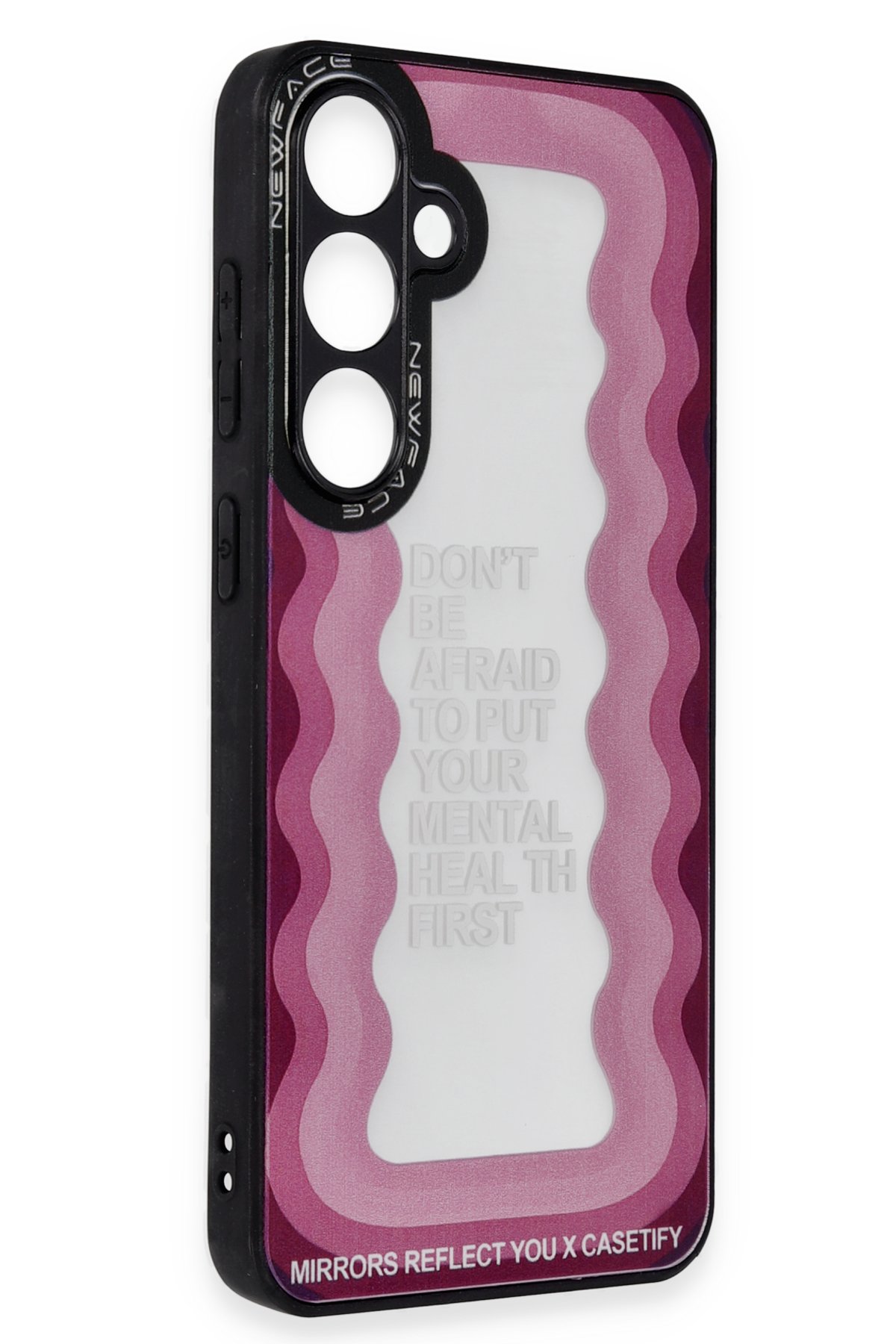 Newface Samsung Galaxy A55 5G Kılıf Zuma Kartvizitli Yüzüklü Silikon - Kırmızı