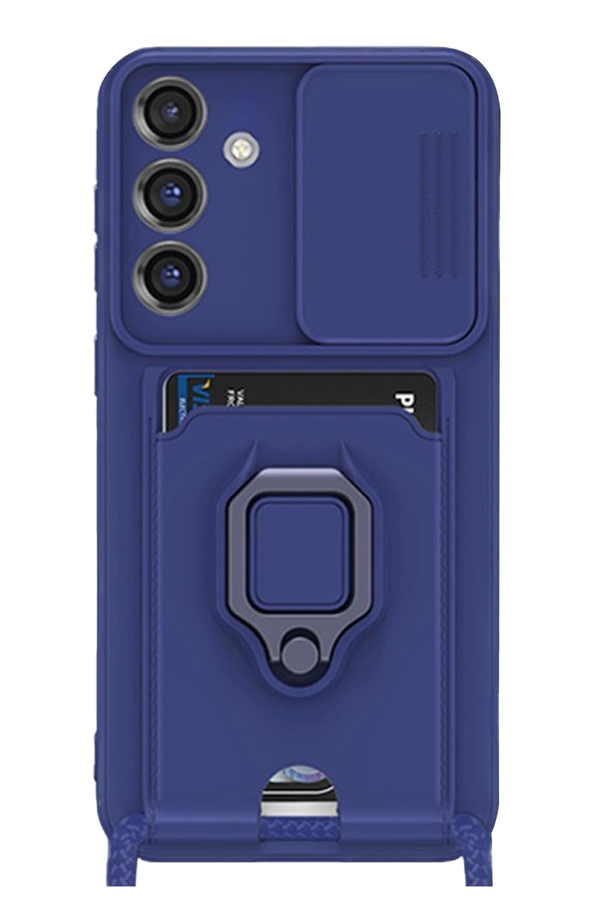 Newface Samsung Galaxy A55 5G Kılıf Pars Lens Yüzüklü Silikon - Kırmızı