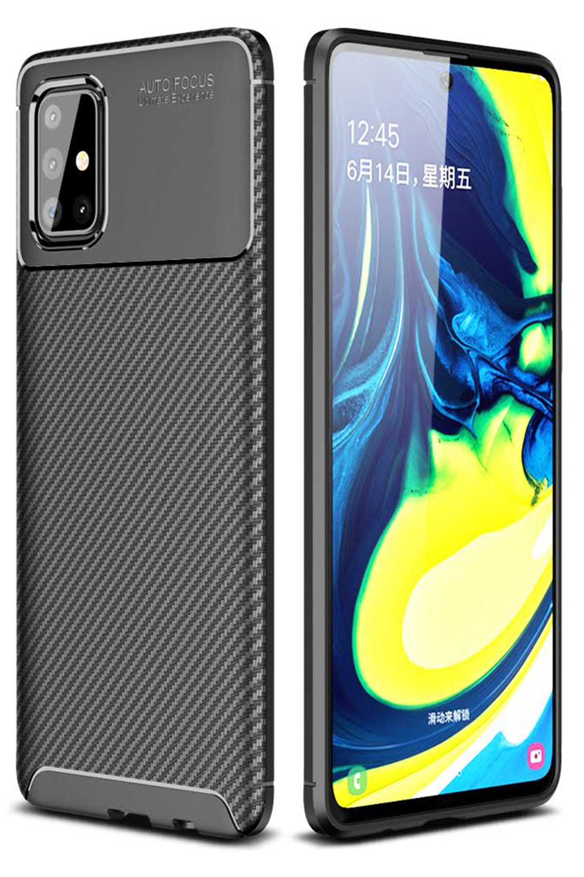 Newface Samsung Galaxy A71 Kılıf Platin Simli Silikon - Kırmızı