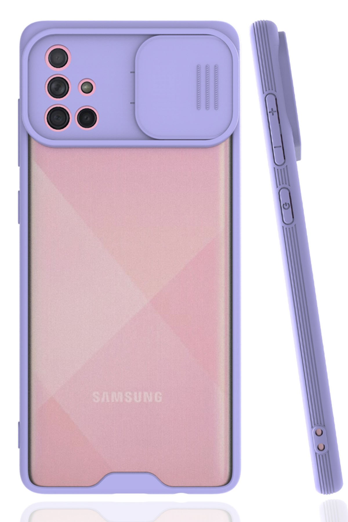 Newface Samsung Galaxy A71 Kılıf Platin Simli Silikon - Lacivert