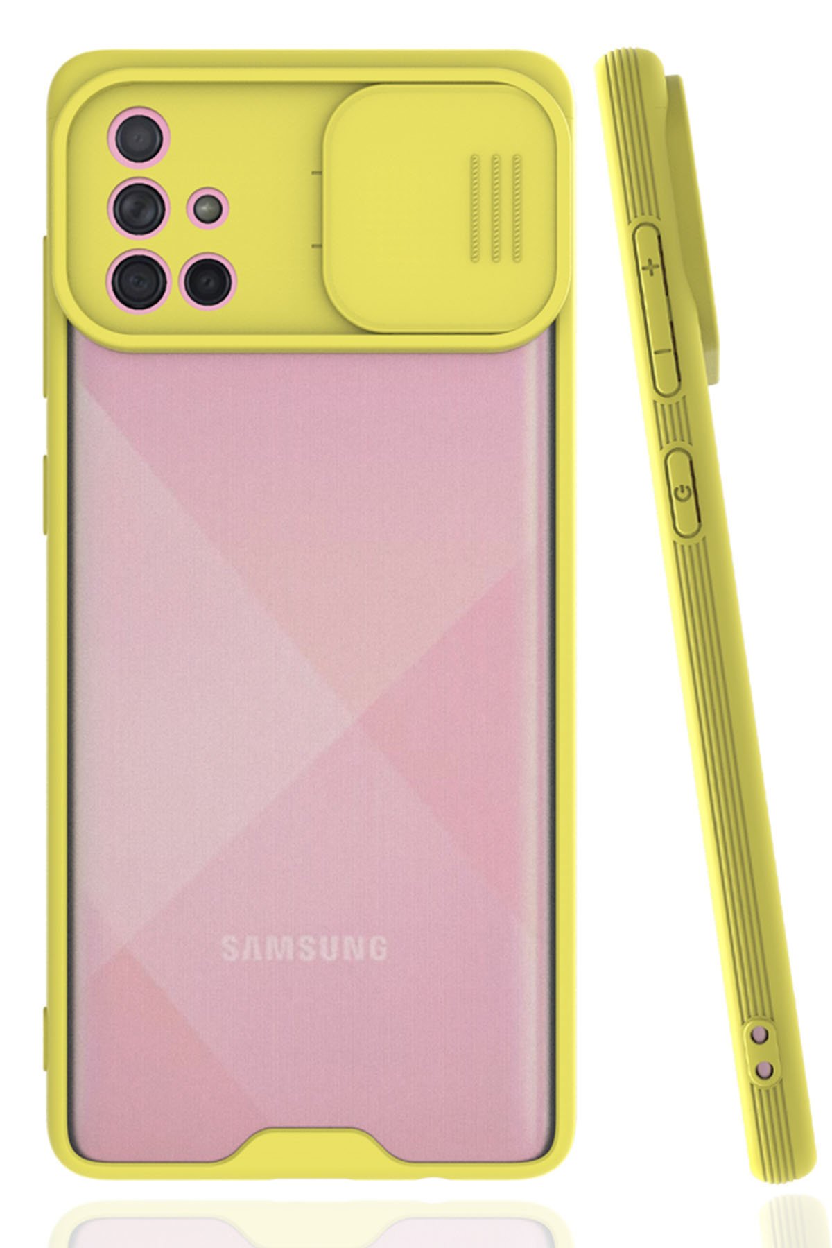 Newface Samsung Galaxy A71 Kılıf Platin Kamera Koruma Silikon - Kırmızı