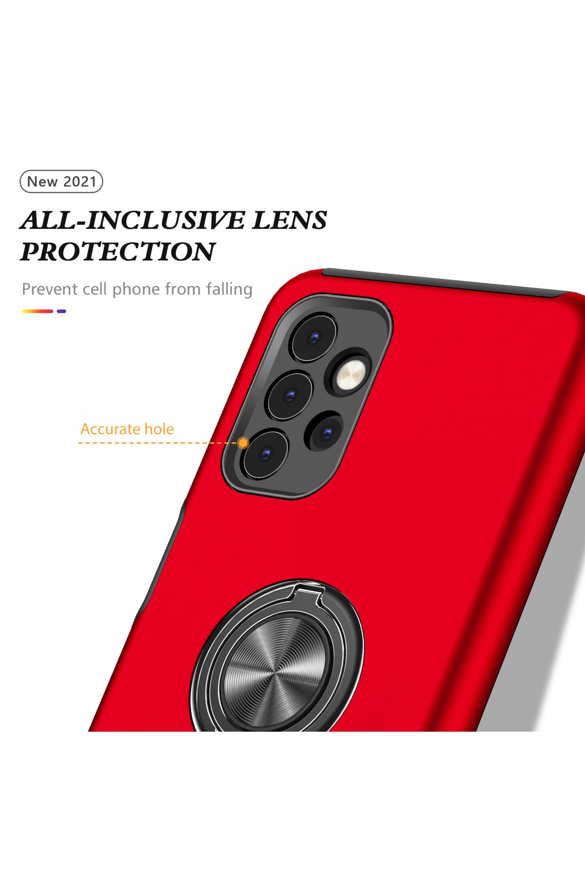 Newface Samsung Galaxy A72 Kılıf Palm Buzlu Kamera Sürgülü Silikon - Kırmızı