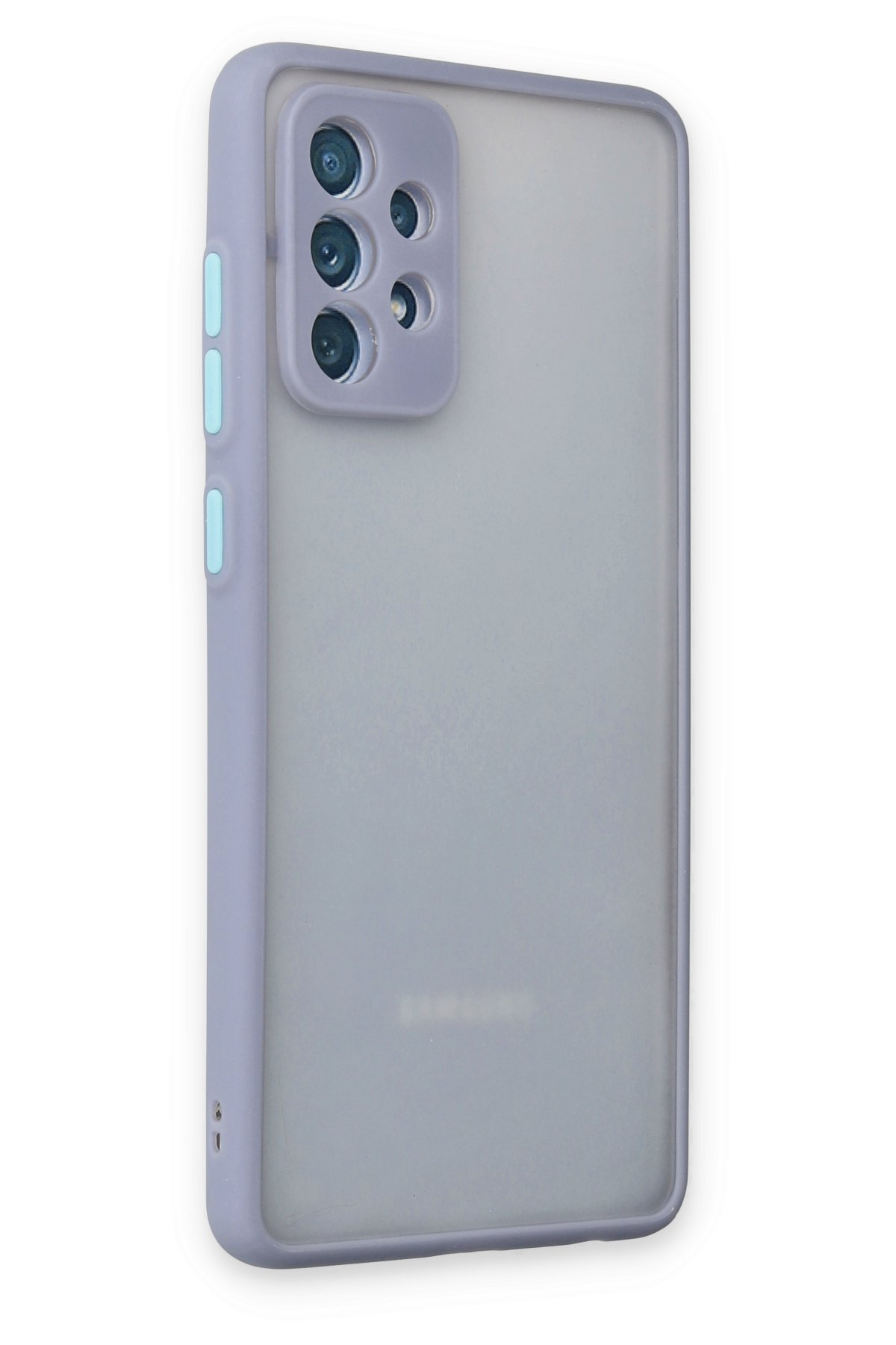Newface Samsung Galaxy A72 Kılıf Nano içi Kadife  Silikon - Mavi