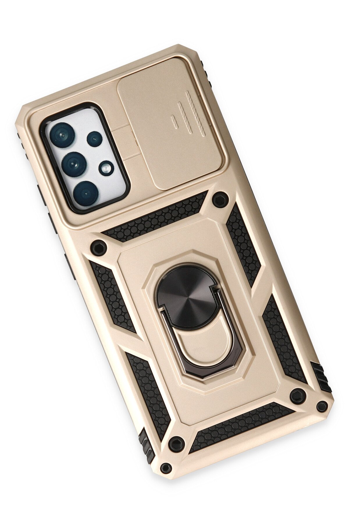 Newface Samsung Galaxy A72 Kılıf Palm Buzlu Kamera Sürgülü Silikon - Pembe