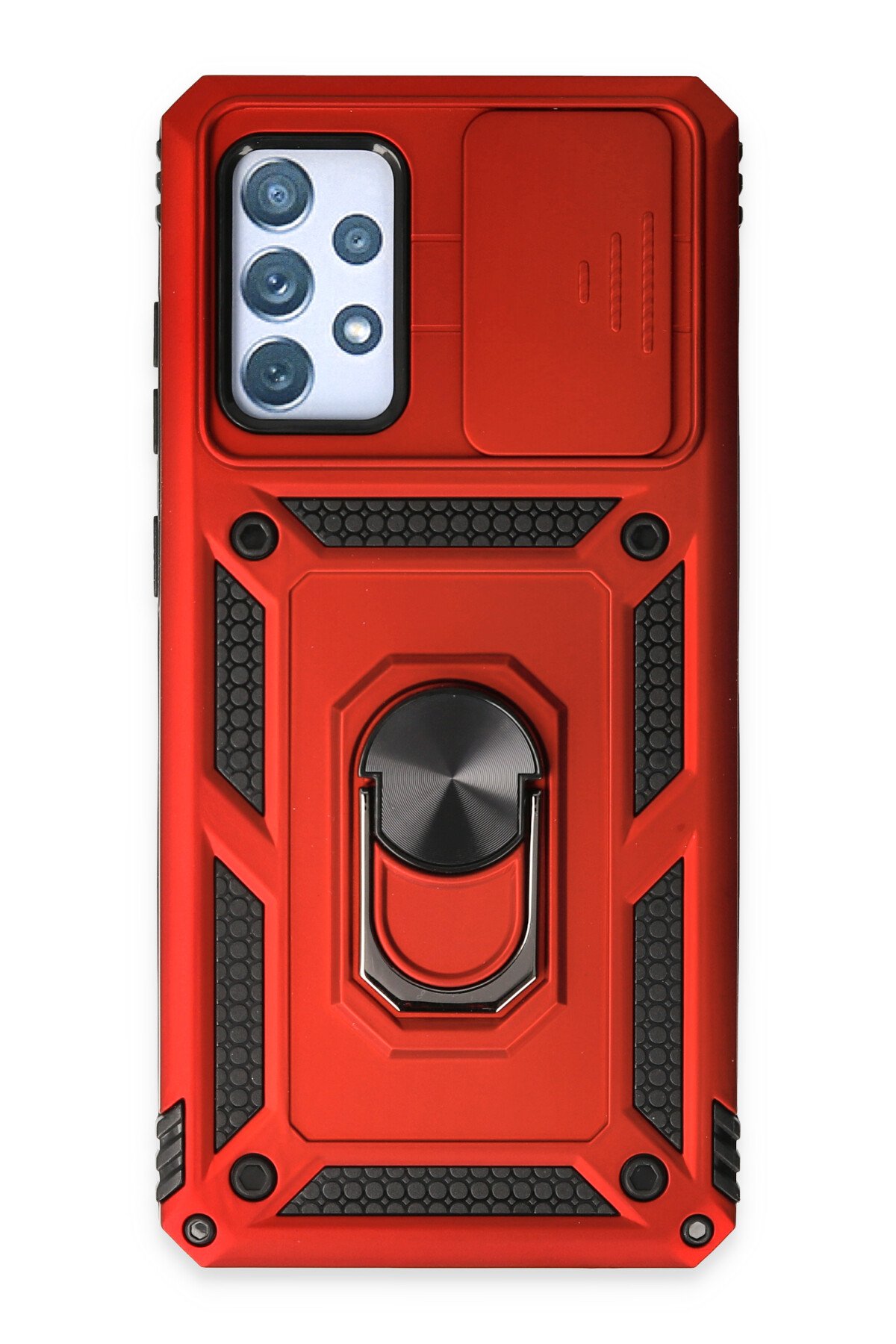 Newface Samsung Galaxy A72 Kılıf Sofya Yüzüklü Silikon Kapak - Yeşil