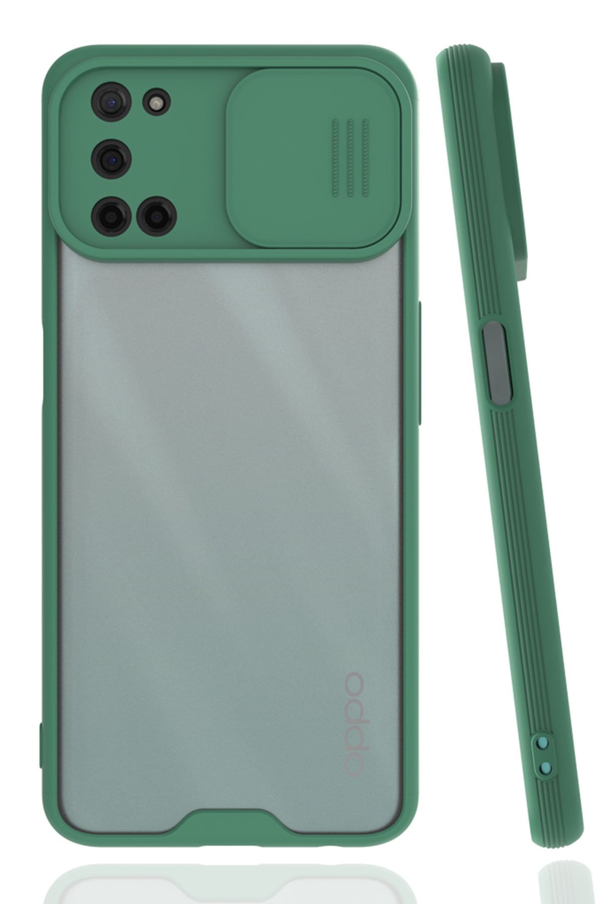 Newface Samsung Galaxy A72 Kılıf Palm Buzlu Kamera Sürgülü Silikon - Kırmızı