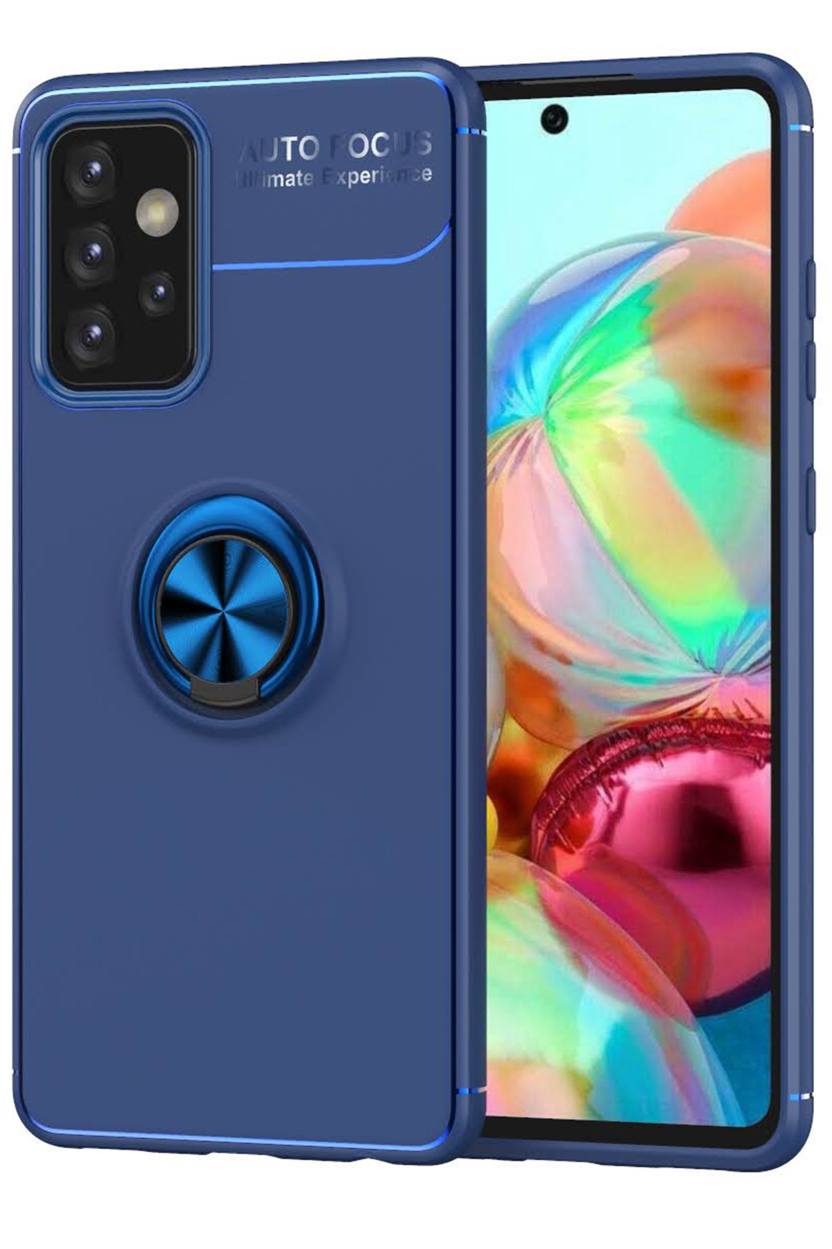 Newface Samsung Galaxy A72 Kılıf Sofya Yüzüklü Silikon Kapak - Yeşil