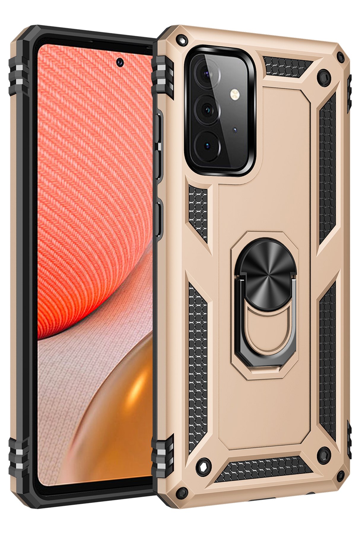 Newface Samsung Galaxy A72 Kılıf Platin Kamera Koruma Silikon - Sarı