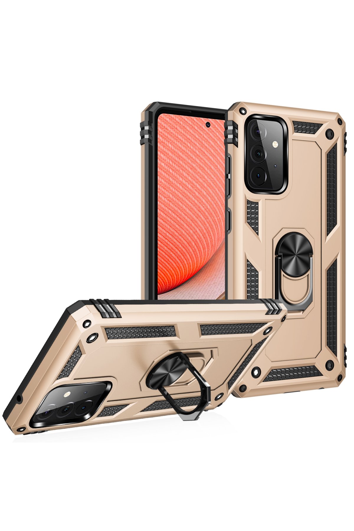 Newface Samsung Galaxy A72 Kılıf Platin Kamera Koruma Silikon - Sarı