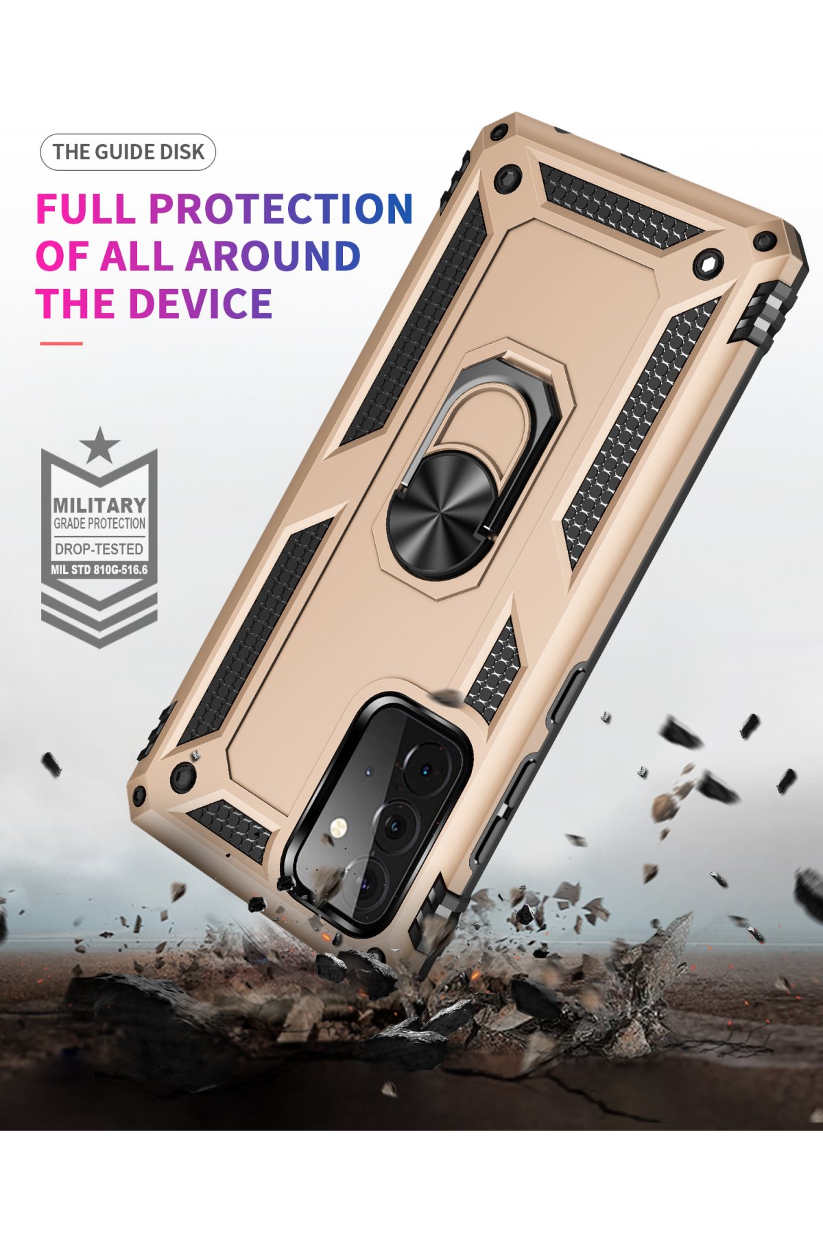 Newface Samsung Galaxy A72 Kılıf Platin Kamera Koruma Silikon - Sarı