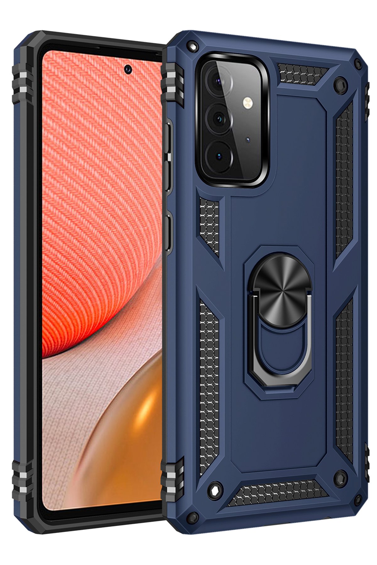 Newface Samsung Galaxy A72 Kılıf Nano içi Kadife Silikon - Mavi